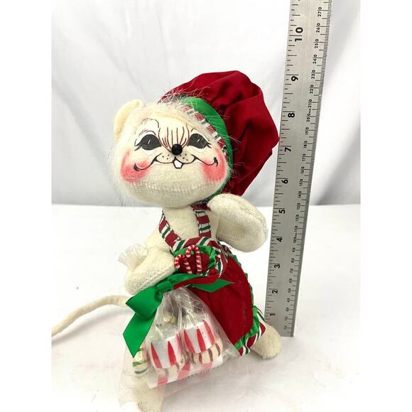VTG Peppermint Mouse Chef AnnaLee Mobilitee Plush Doll 2005 Holiday Christmas - Picture 3 of 14